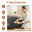 Artiss 3 in 1 Bean Bag Chair Cover (No Filler) Convertible Bean Bag for Adults, Corduroy Stuffed Animal Storage Bean Bag Cover Washable for Living Room Bedroom, Grey