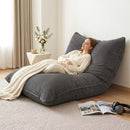 Artiss 3 in 1 Bean Bag Chair Cover (No Filler) Convertible Bean Bag for Adults, Corduroy Stuffed Animal Storage Bean Bag Cover Washable for Living Room Bedroom, Grey