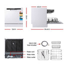 Devanti 8 Place Settings Benchtop Dishwasher White