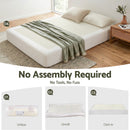 Artiss Compression Bed Frame Double Size No Assembly Vacuum High Density Sponge Boucle Cream White