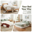 Artiss Compression Bed Frame Double Size No Assembly Vacuum High Density Sponge Boucle Cream White