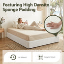 Artiss Compression Bed Frame Double Size No Assembly Vacuum High Density Sponge Boucle Cream White