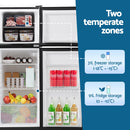Devanti 122L Two Door Bar Fridge Mini Fridge with Freezer Black