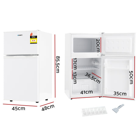 Devanti 85L Bar Fridge Mini Freezer Refrigerator White