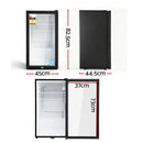 Devanti 78L Bar Fridge Glass Door Mini Fridge Countertop Cooler Black