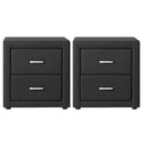 Artiss 2X Bedside Table 2 Drawers Fabric - CADEN Charcoal