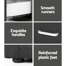 Artiss 2X Bedside Table 2 Drawers Fabric - CADEN Charcoal