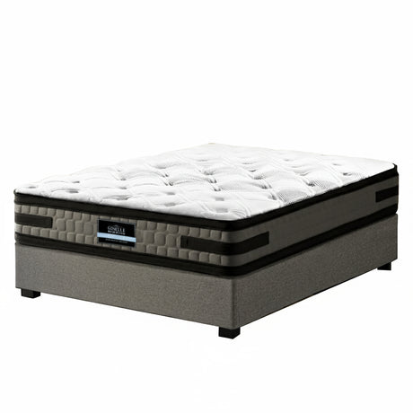 Artiss Bed Frame with 36cm Giselle Mattress Set King Single Gas Lift Base Grey
