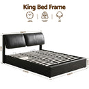 Artiss King Bed Frame Gas Lift Storage 3 Drawers Adjustable Headboard Platform Bed Black