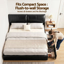 Artiss King Bed Frame Gas Lift Storage 3 Drawers Adjustable Headboard Platform Bed Black
