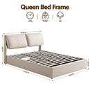 Artiss Queen Bed Frame Gas Lift Storage 3 Drawers Adjustable Headboard Platform Base