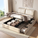 Artiss Queen Bed Frame Gas Lift Storage 3 Drawers Adjustable Headboard Platform Base