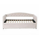 Artiss King Single Daybed Velvet Trundle Bed Frame Tufted Guest Bed