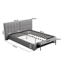 Artiss Double Size Upholstered Gas Lift Bed Frame with Foldable Bench PVC Leather Platform Bed with Storage