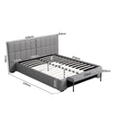 Artiss Queen Size Upholstered Gas Lift Bed Frame with Foldable Bench PVC Leather Platform Bed with Storage