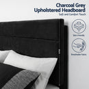 Artiss Queen Bed Frame Upholstered Platform Base with Geometric Headboard Black Velvet
