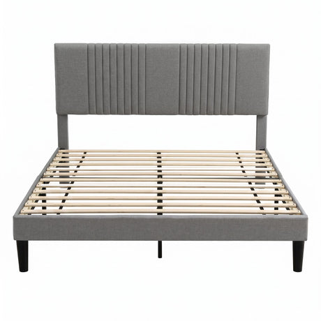 Artiss Double Bed Frame with Adjustable Headboard, Grey, 300kg Capacity