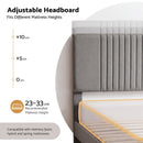 Artiss King Bed Frame with Adjustable Headboard, Grey, 300kg Capacity
