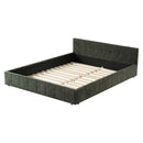 Artiss Double Bed Frame Chenille Heavy Duty Platform Base Green 300kg Support No Box Spring Needed