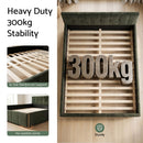 Artiss Double Bed Frame Chenille Heavy Duty Platform Base Green 300kg Support No Box Spring Needed
