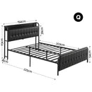 Artiss Queen Bed Frame with Storage Headboard SAA Certified Charging Station