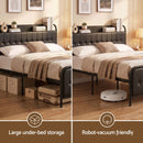 Artiss Queen Bed Frame with Storage Headboard SAA Certified Charging Station