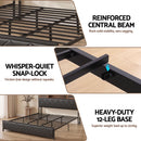 Artiss King Bed Frame with LED Lights and Storage Headboard Charging Station