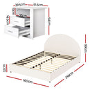 Artiss Queen Bed Frame with Storage and Bedside Table Set Boucle Fabric Gas Lift Bed Base 2-Drawer Nightstand