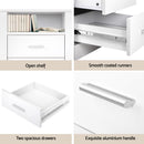 Artiss Queen Bed Frame with Storage and Bedside Table Set Boucle Fabric Gas Lift Bed Base 2-Drawer Nightstand