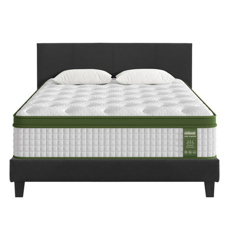 Artiss BedStory Double Bed Frame Mattress Set Platform Upholstered Hybrid Pocket Coil