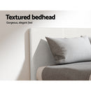 Artiss King Single Bed Set with BedStory Hybrid Mattress Upholstered Platform White Boucle Fabric
