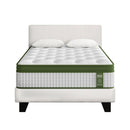 Artiss King Single Bed Set with BedStory Hybrid Mattress Upholstered Platform White Boucle Fabric