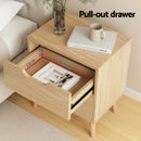 Artiss Double Bed Frame with Storage and Bedside Table Set Tufted Linen Gas Lift Bed Base and 2-Drawer Nightstand