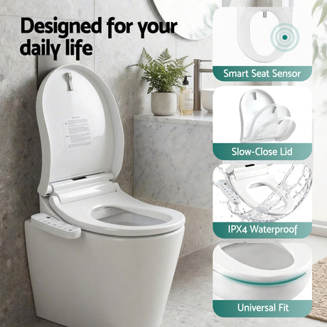Cefito Smart Electric Bidet Toilet Seat Cover D-Shape SIAA Material Certified