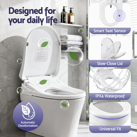 Cefito Smart Electric Bidet Toilet Seat Wireless Remote Heated Dryer Auto Wash