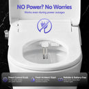 Cefito Electric Bidet Toilet Seat Washing Without Power Heated D-Shape Air Dryer