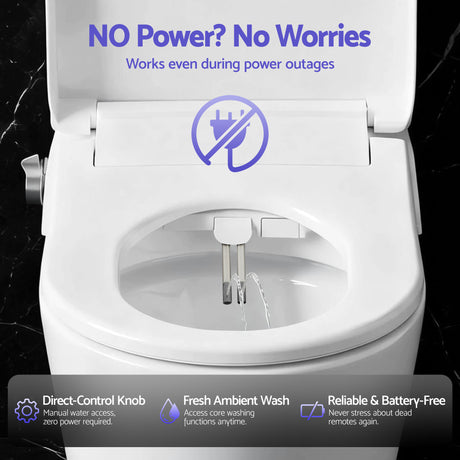 Cefito Electric Bidet Toilet Seat Washing Without Power Heated D-Shape Air Dryer
