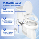 Cefito Non-Electric Ultra-Slim Bidet Attachment Detachable Bidet with Dual Nozzle Frontal & Rear Wash Adjustable Water Pressure Cold Water Toilet Bide