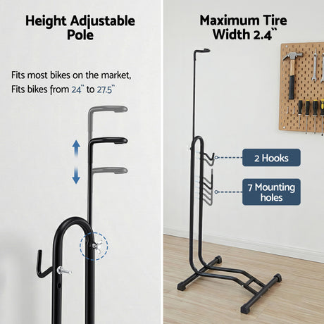 Weisshorn 4-in-1 Bike Parking Stand Vertical Floor Storage Rack for 24