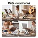 Artiss Book Stand Telescopic Book Holder with Page Clip Ergonomic Desktop Stands OAK