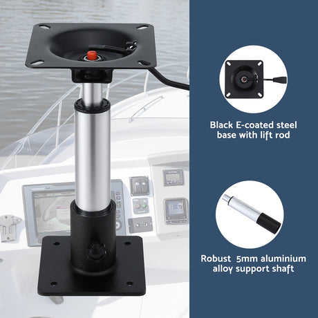 Seamanship Boat Seat Pedestal 34–46cm Adjustable Gas Lift 360 Degrees Swivel 2 Pack