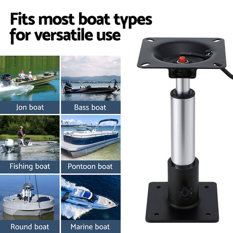 Seamanship Boat Seat Pedestal 34–46cm Adjustable Gas Lift 360 Degrees Swivel 2 Pack