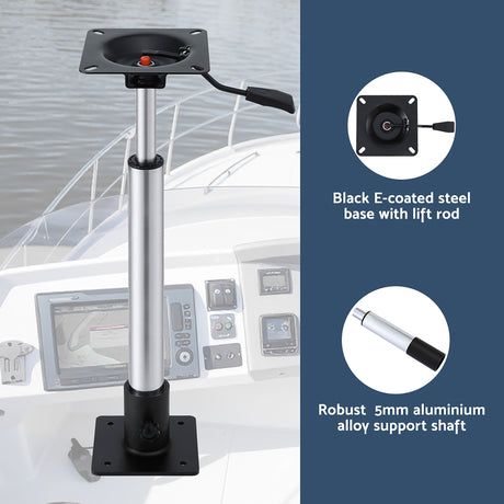 Seamanship Boat Seat Pedestal 55–75cm Adjustable Gas Lift 360 Degrees Swivel 2 Pack
