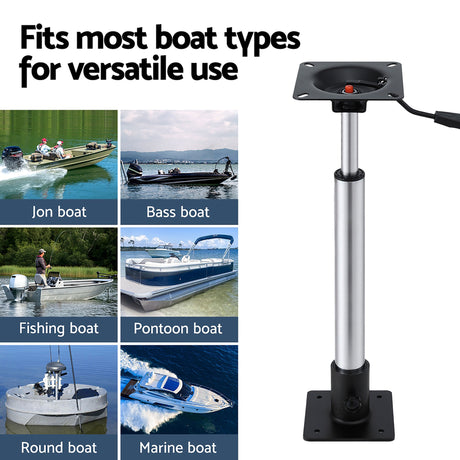 Seamanship Boat Seat Pedestal 55–75cm Adjustable Gas Lift 360 Degrees Swivel 2 Pack