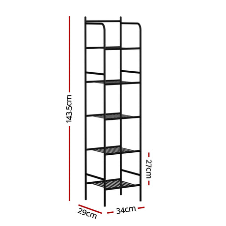 Artiss 2X Floor Standing Corner Shower Caddy 5 Tier Bathroom Organizer Black