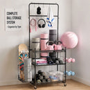 Everfit Yoga Mat Ball Storage Cart Multifunction Equipment Organizer Rack 145cm
