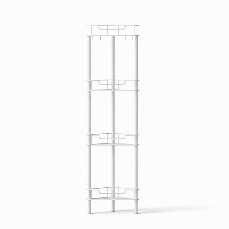 Artiss 4 Tier Floor Standing Corner Shower Caddy Bathroom Organizer White