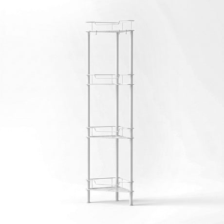 Artiss 4 Tier Floor Standing Corner Shower Caddy Bathroom Organizer White