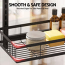 Artiss Over Door Bathroom Rack Hanging Organiser 4 Tier No Drill 91cm Black