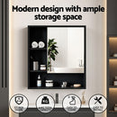 Cefito Bathroom Mirror Cabinet Mirrored Medicine Adjustable Shelf Wall Mounted 560mm Black